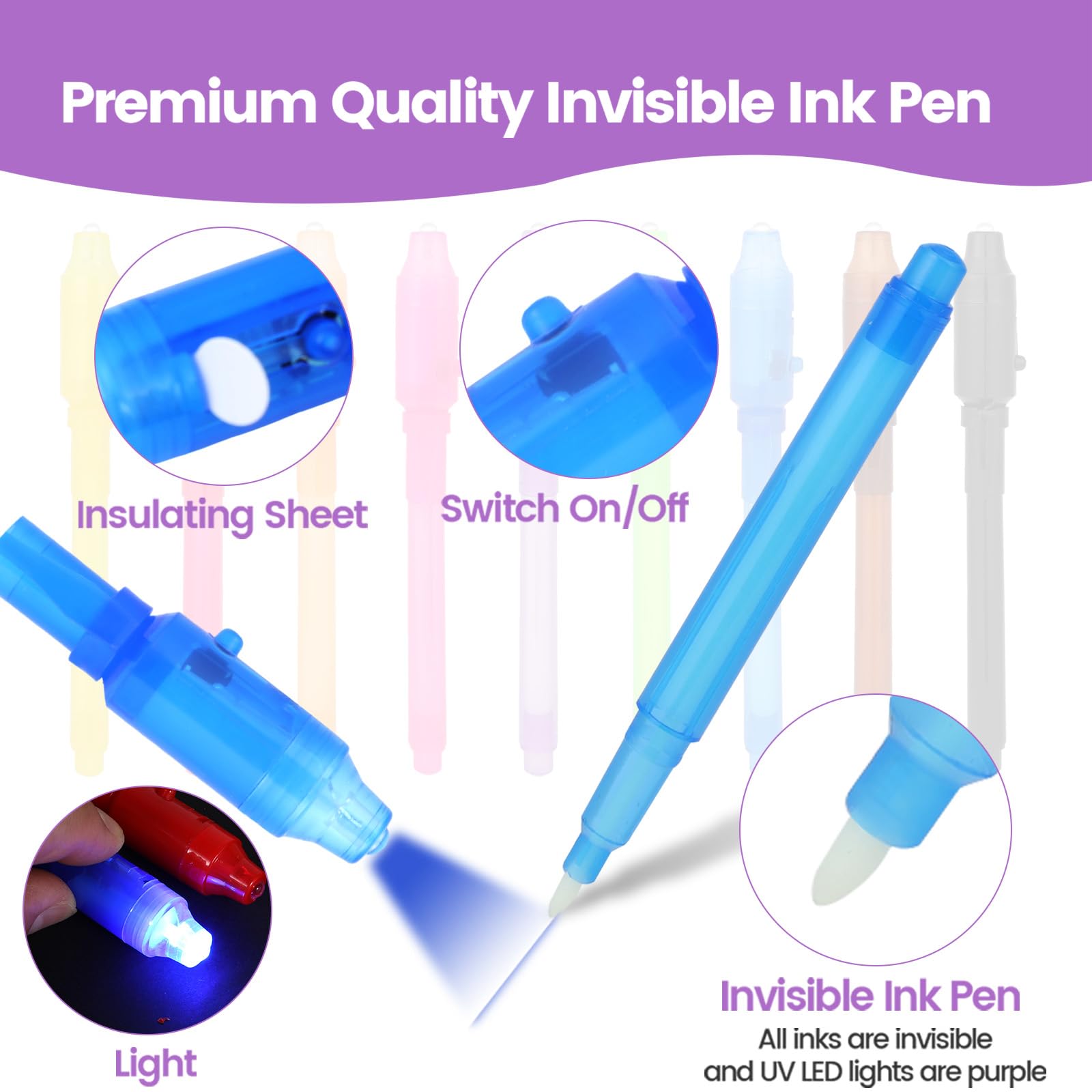 Amazon.com: Invisible Ink Pen with UV Light, 36 Pcs Spy Pens